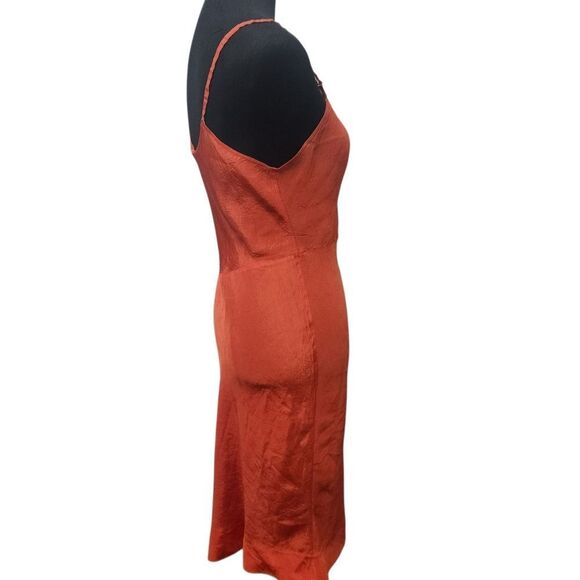 Vintage Snip-It Slip Size36 Tomato Red Orange Midi Adjustable Spaghetti Straps - Picture 3 of 12